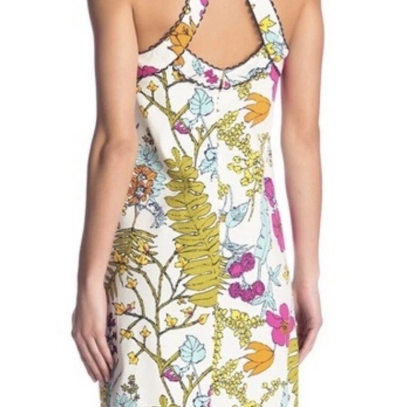 Trina Turk Aptos Halter Neck Floral Print Shift Dress White Multicolor Size 10 - Picture 6 of 10